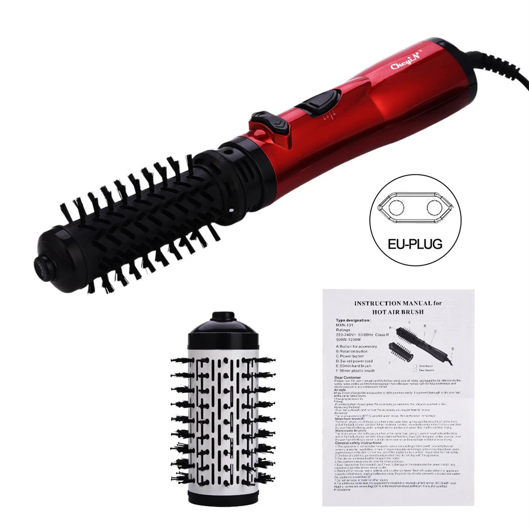 Elevate Your Hair Game with the CkeyiN 2-in-1 Hot Air Spin Brush - The Ultimate Ionic Blow Dryer and Styler for Effortless Curls and Sleek Styles!