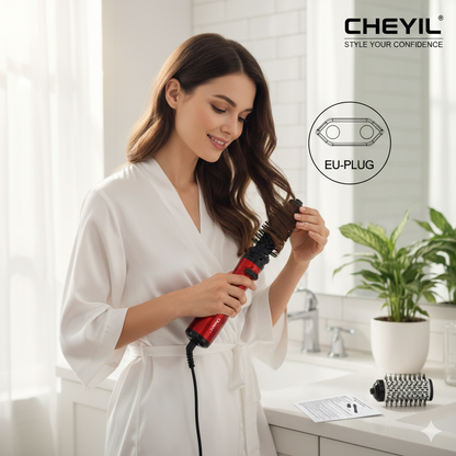 Elevate Your Hair Game with the CkeyiN 2-in-1 Hot Air Spin Brush - The Ultimate Ionic Blow Dryer and Styler for Effortless Curls and Sleek Styles!